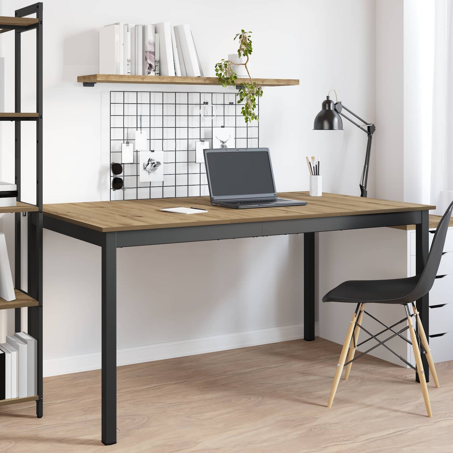 vidaXL Τραπεζαρίες 150 x 90 x 75 cm Επεξεργασμένο Ξύλο Artisan Δρυς