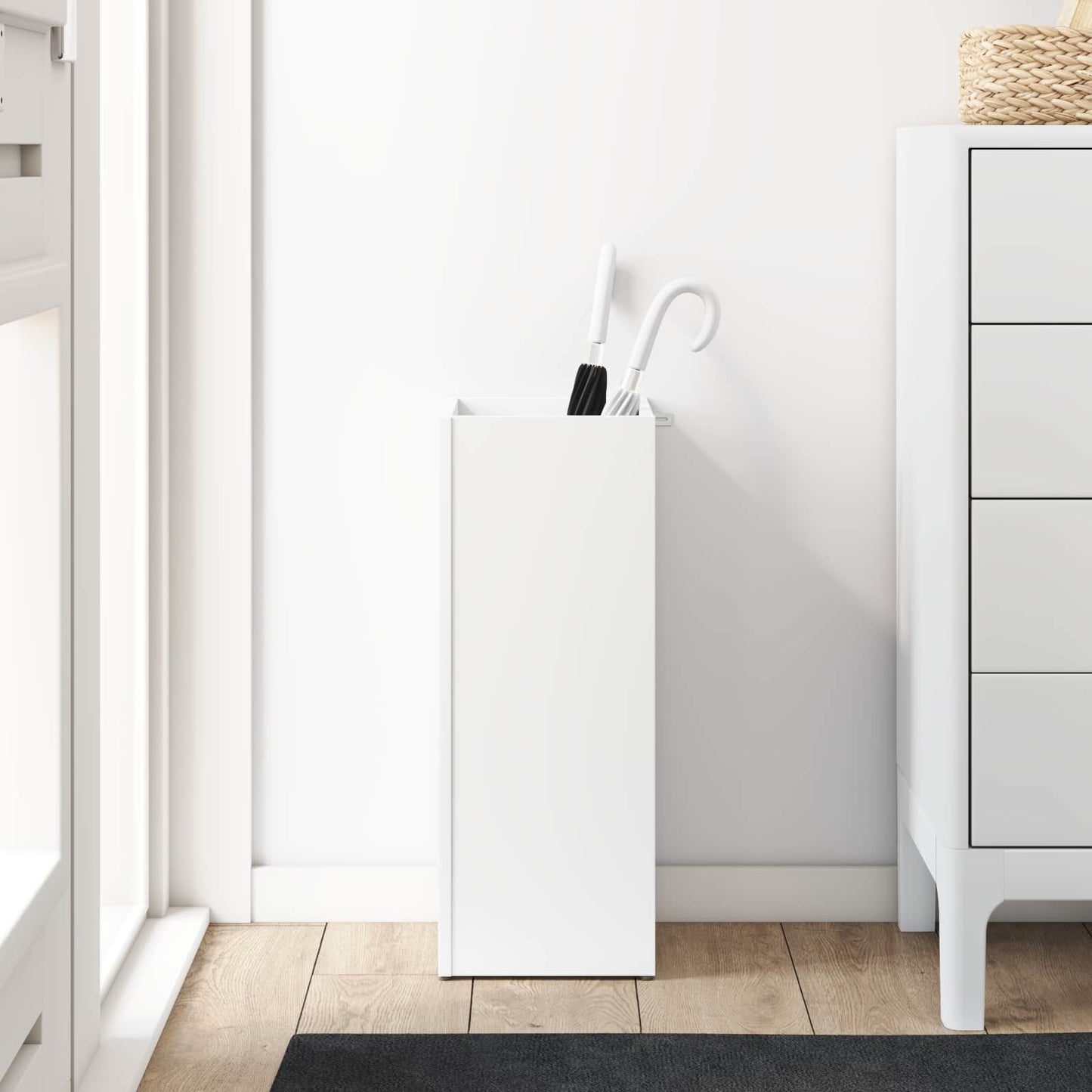 vidaXL Σχέδιο & βάση αποθήκευσης Λευκό 25 x 24,5 x 64 εκ.