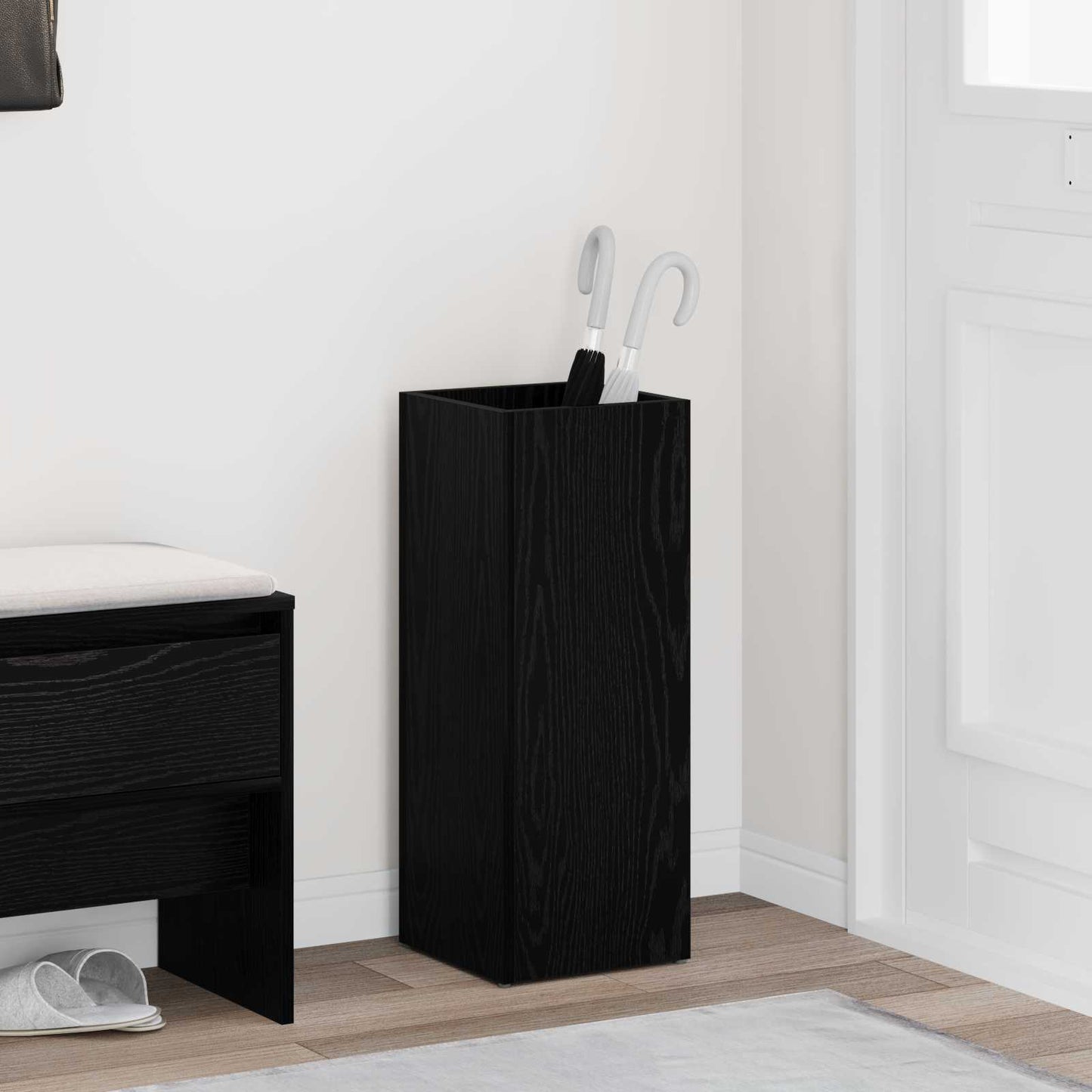 vidaXL Σχέδιο & βάση αποθήκευσης Μαύρη Οξυά 25 x 24,5 x 64 εκ.
