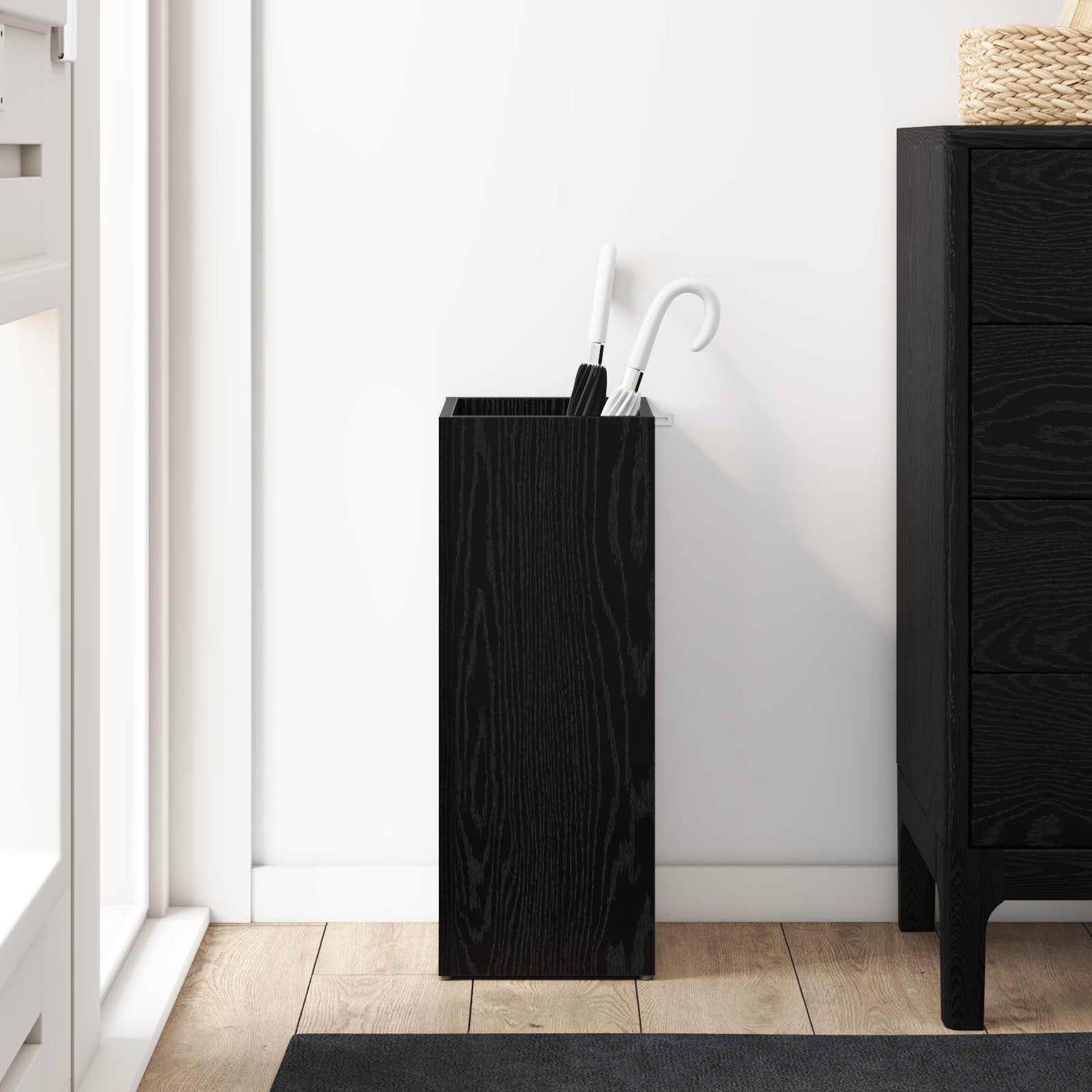 vidaXL Σχέδιο & βάση αποθήκευσης Μαύρη Οξυά 25 x 24,5 x 64 εκ.