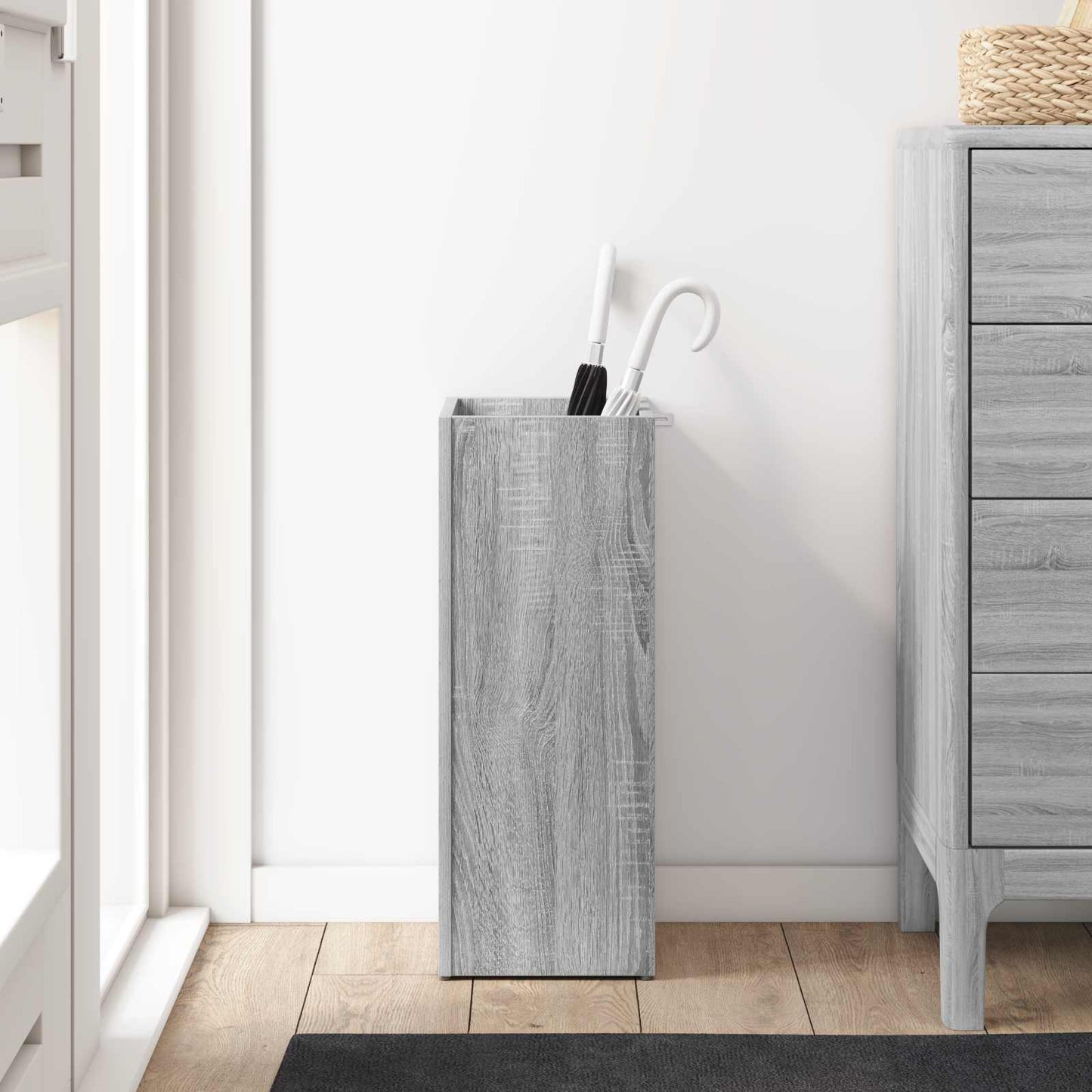 vidaXL Σχέδιο & βάση αποθήκευσης Γκρίζο Σονομα 25 x 24,5 x 64 εκ.