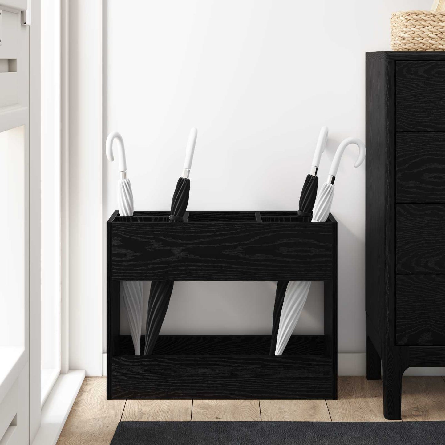 vidaXL Σχέδιο & βάση αποθήκευσης Μαύρη Οξυά 65 x 24 x 50 εκ