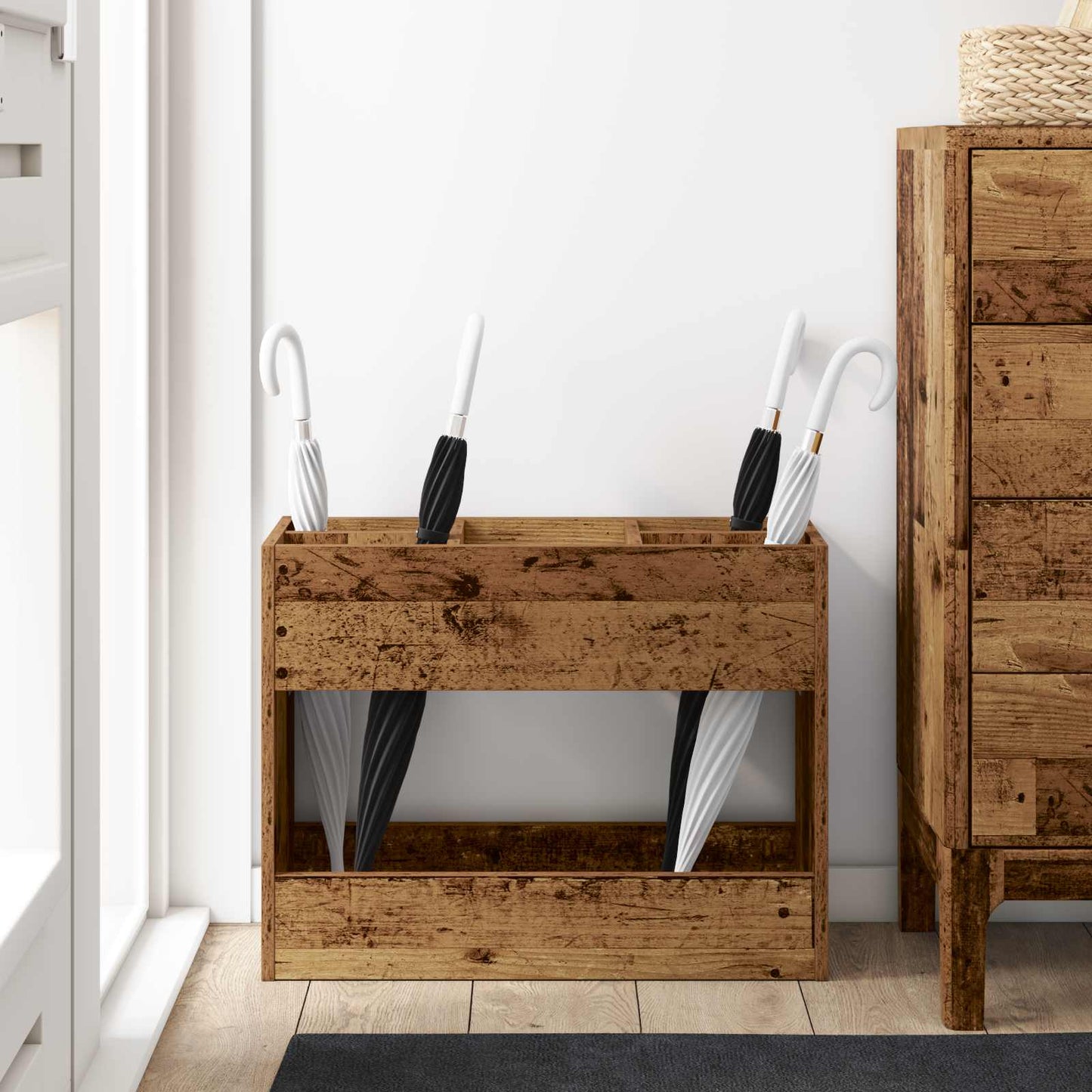 vidaXL Σχέδιο & βάση αποθήκευσης Παλιό ξύλο 65 x 24 x 50 εκ