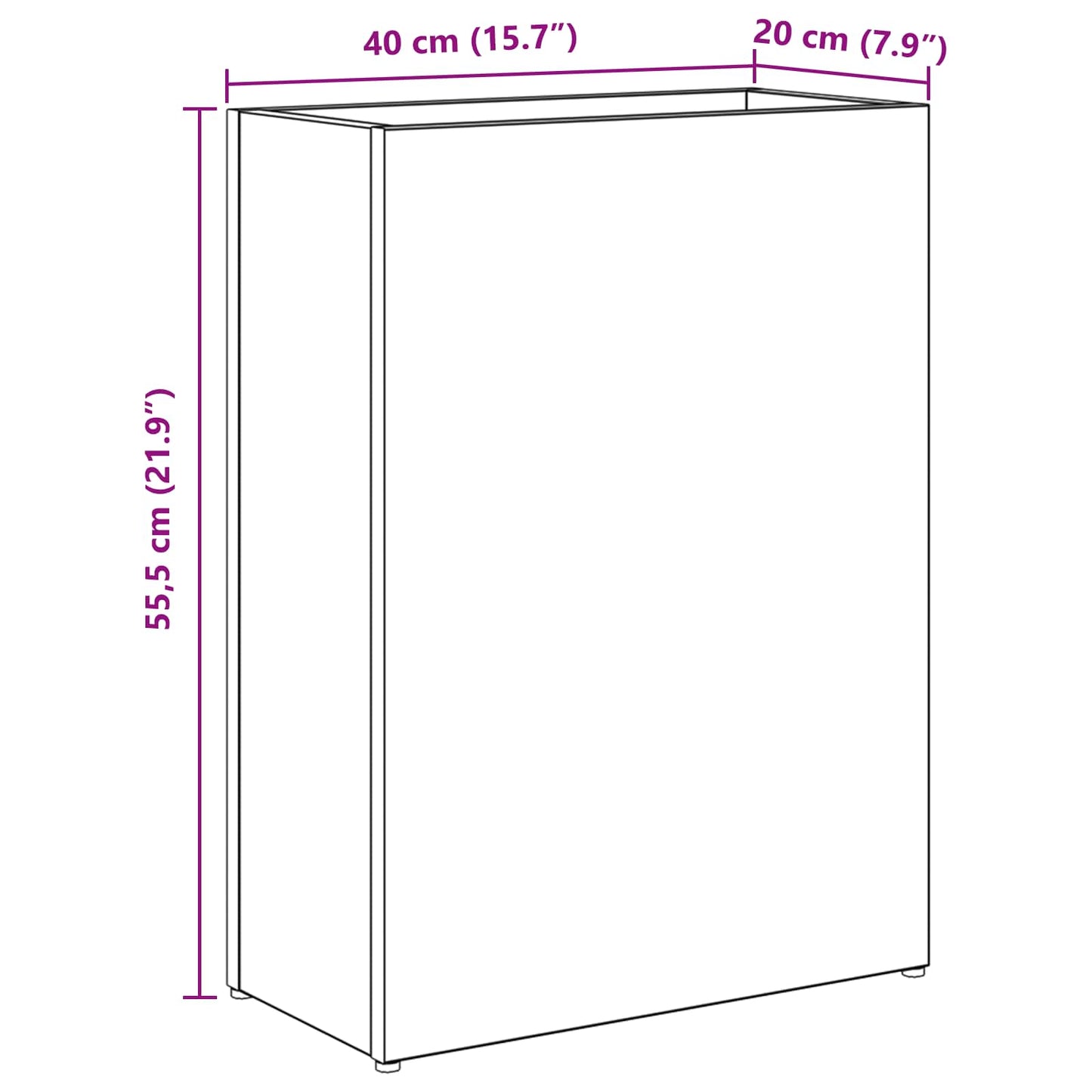 vidaXL Σχέδιο & βάση αποθήκευσης Γκρίζο Σονομα 40 x 20 x 55,5 εκ