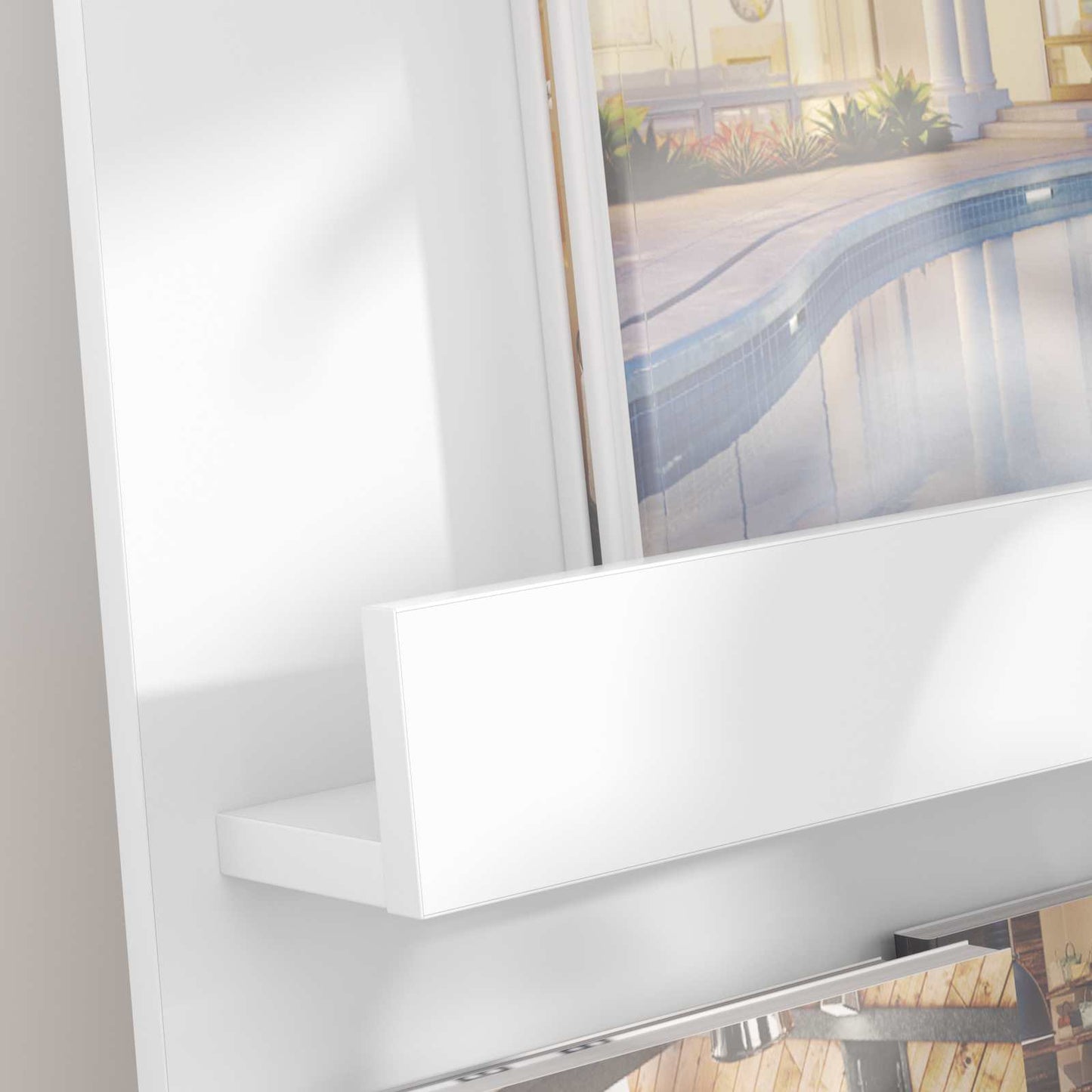 vidaXL Ράφι Περιοδικών Λευκό 51 x 11 x 102 εκ Επεξεργασμένο ξύλο