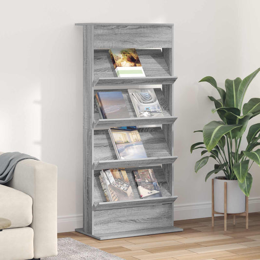 vidaXL Ράφι Περιοδικών Γκρίζο Σονομα 70 x 41 x 156 εκ.