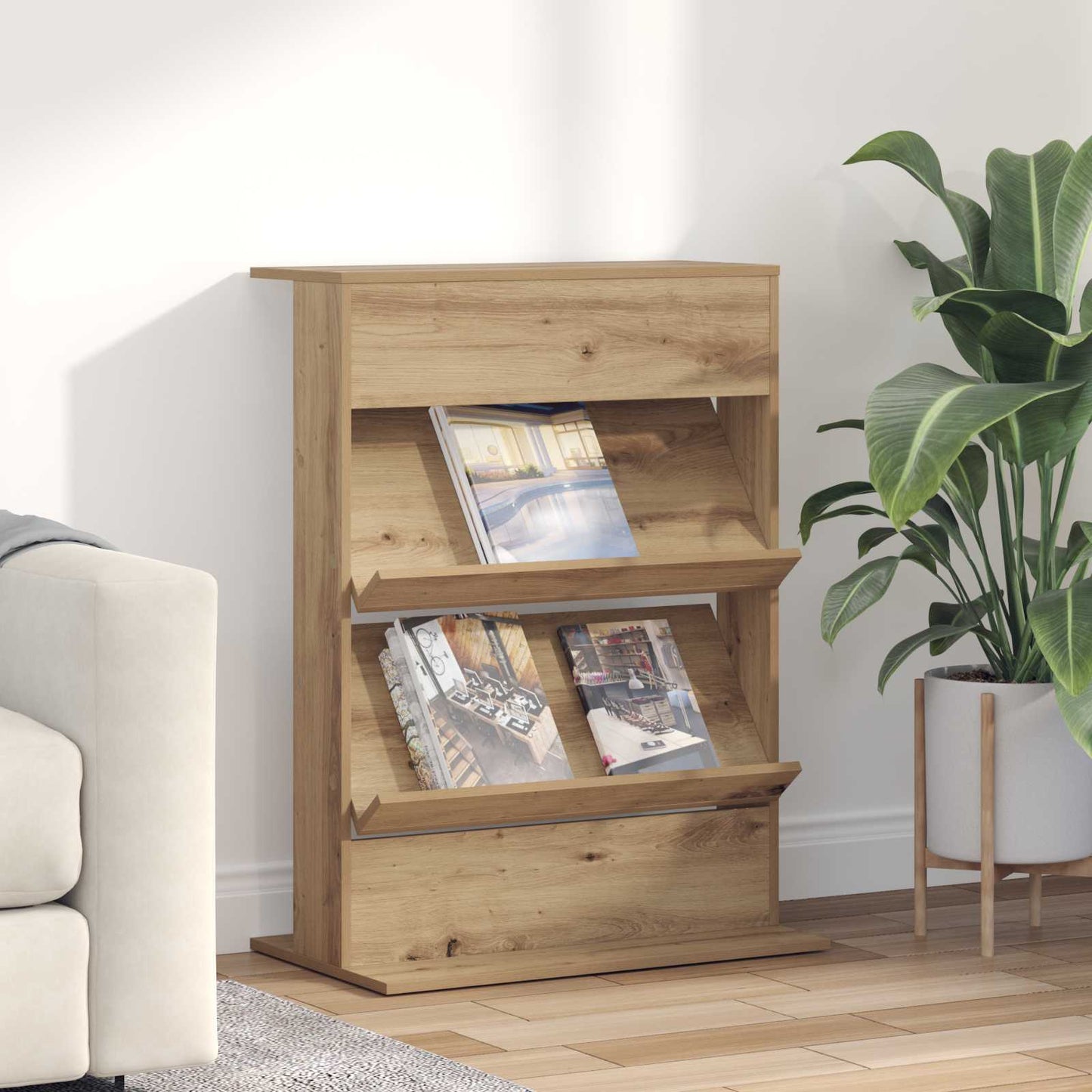 vidaXL Ράφι Περιοδικών Artisan Oak 70 x 41 x 96 εκ. Επεξεργασμένο ξύλο