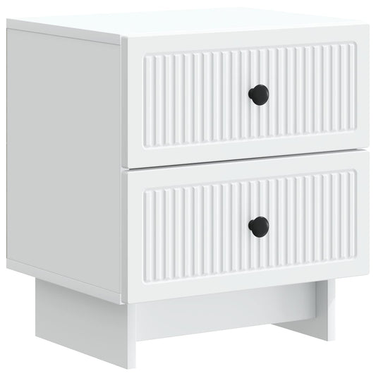 vidaXL Κομοδίνο Λευκό 43 x 34,5 x 47,5 εκ Επεξεργασμένο Ξύλο