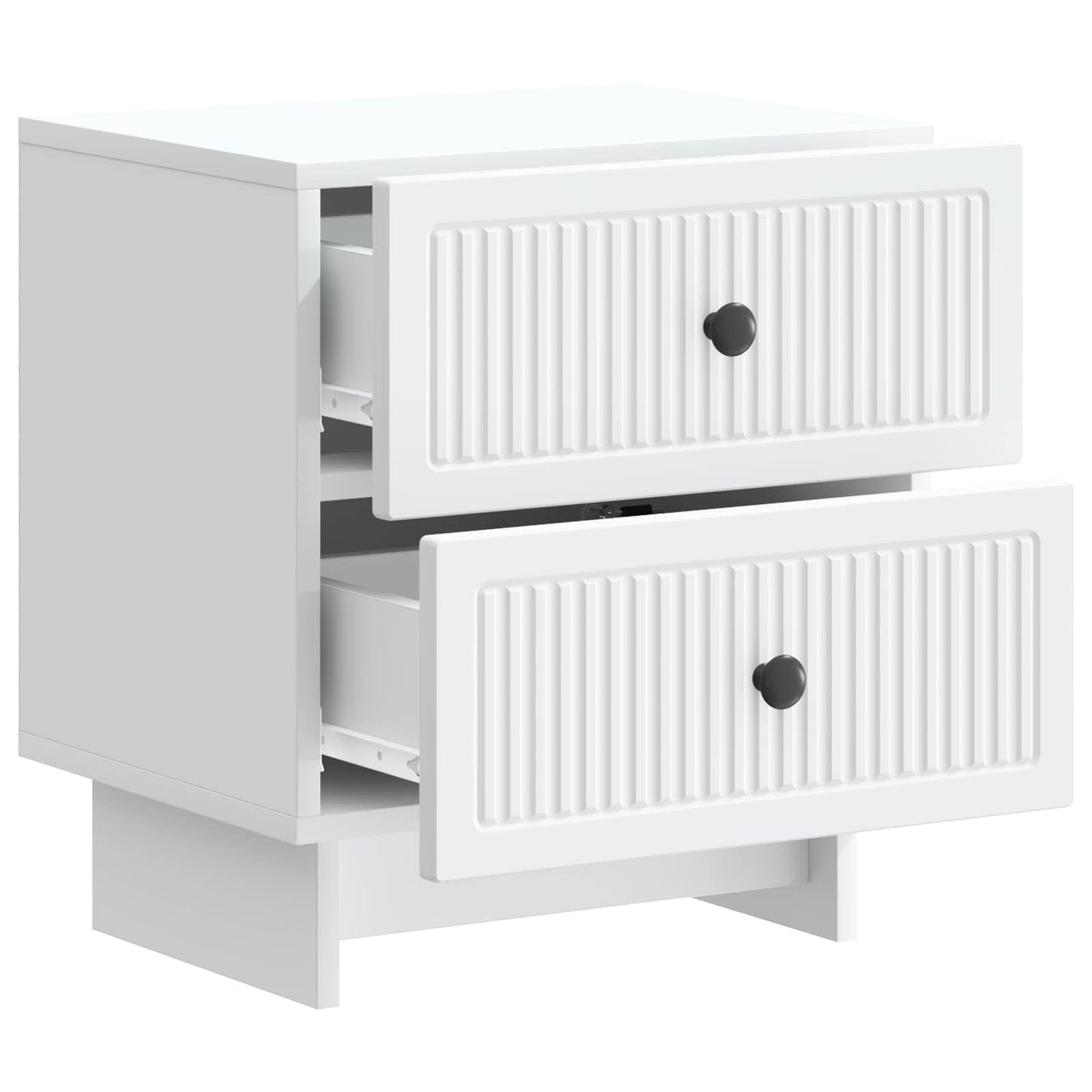 vidaXL Κομοδίνο Λευκό 43 x 34,5 x 47,5 εκ Επεξεργασμένο Ξύλο