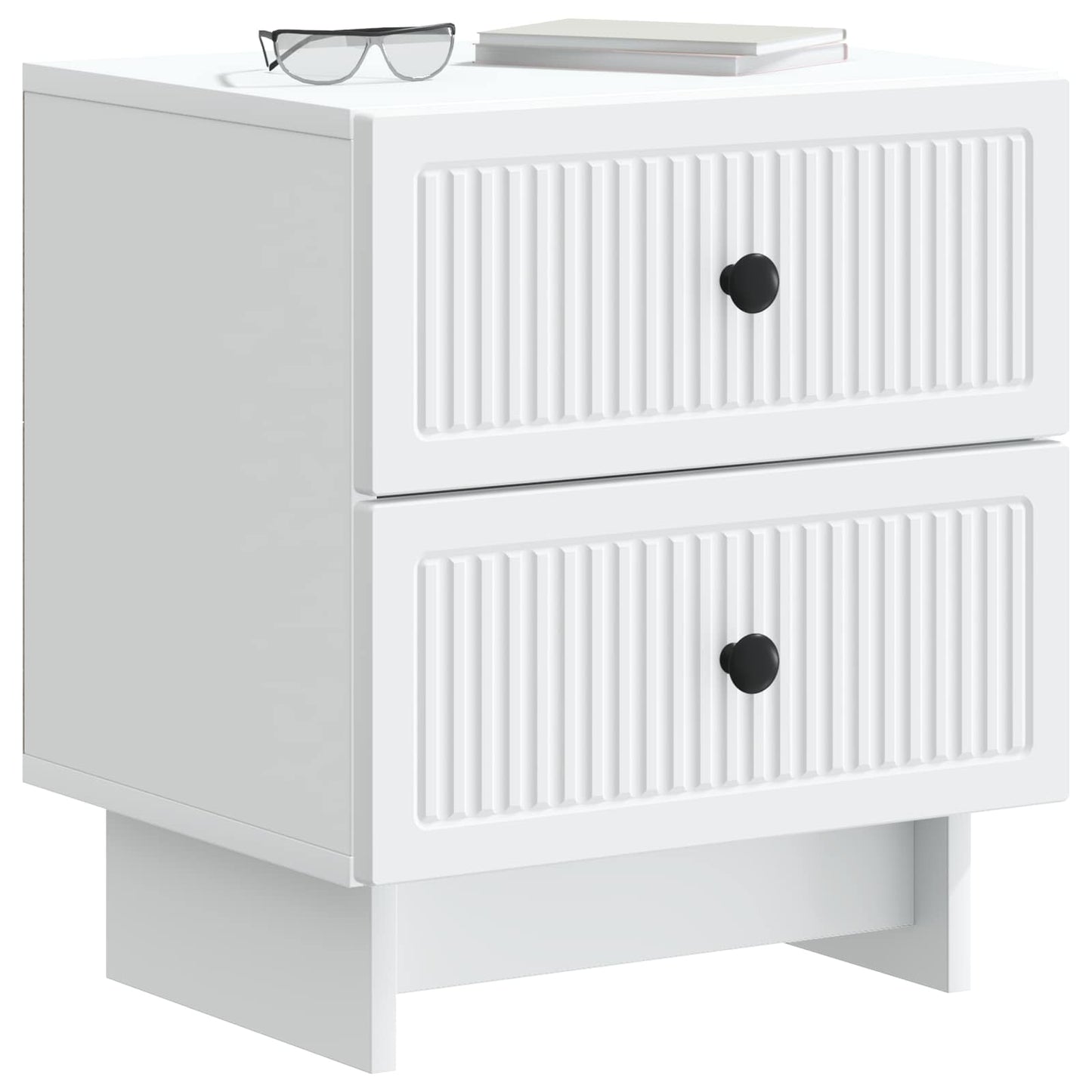 vidaXL Κομοδίνο Λευκό 43 x 34,5 x 47,5 εκ Επεξεργασμένο Ξύλο