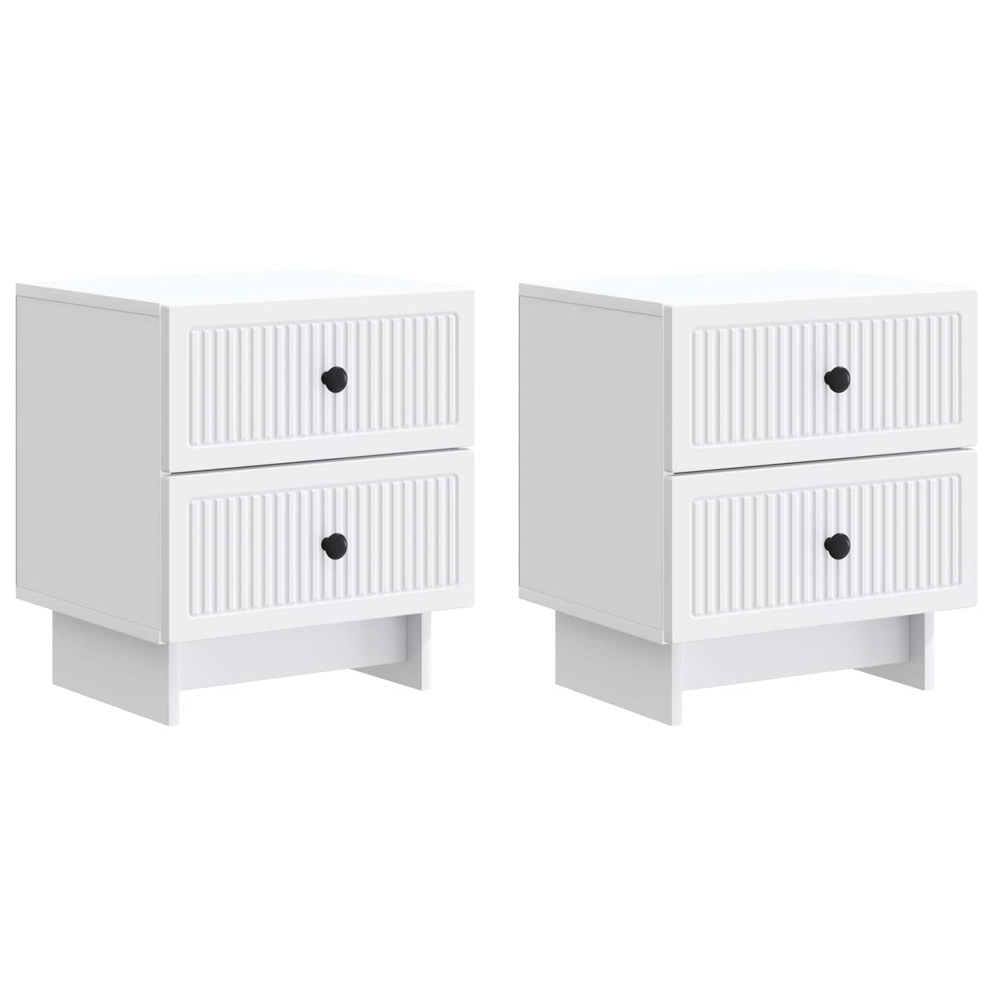 vidaXL Κομοδίνο 2 τμχ. Λευκό 43 x 34,5 x 47,5 εκ Επεξεργασμένο Ξύλο
