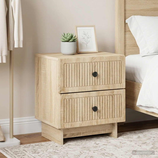 vidaXL Κομοδίνο 2 τμχ. Sonoma Δρυς 43 x 34,5 x 47,5 εκ