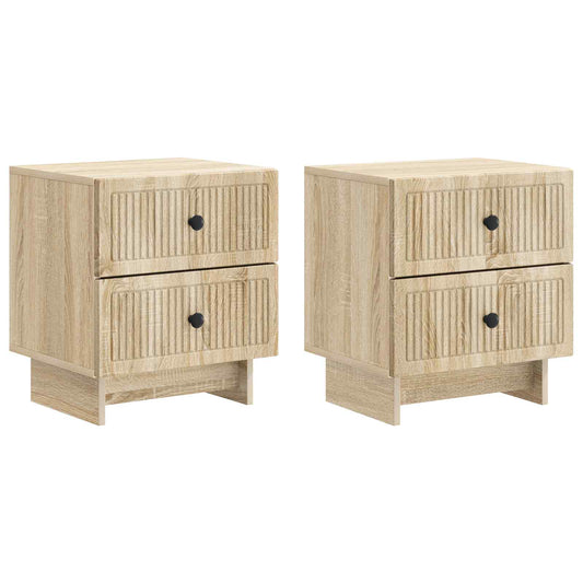 vidaXL Κομοδίνο 2 τμχ. Sonoma Δρυς 43 x 34,5 x 47,5 εκ