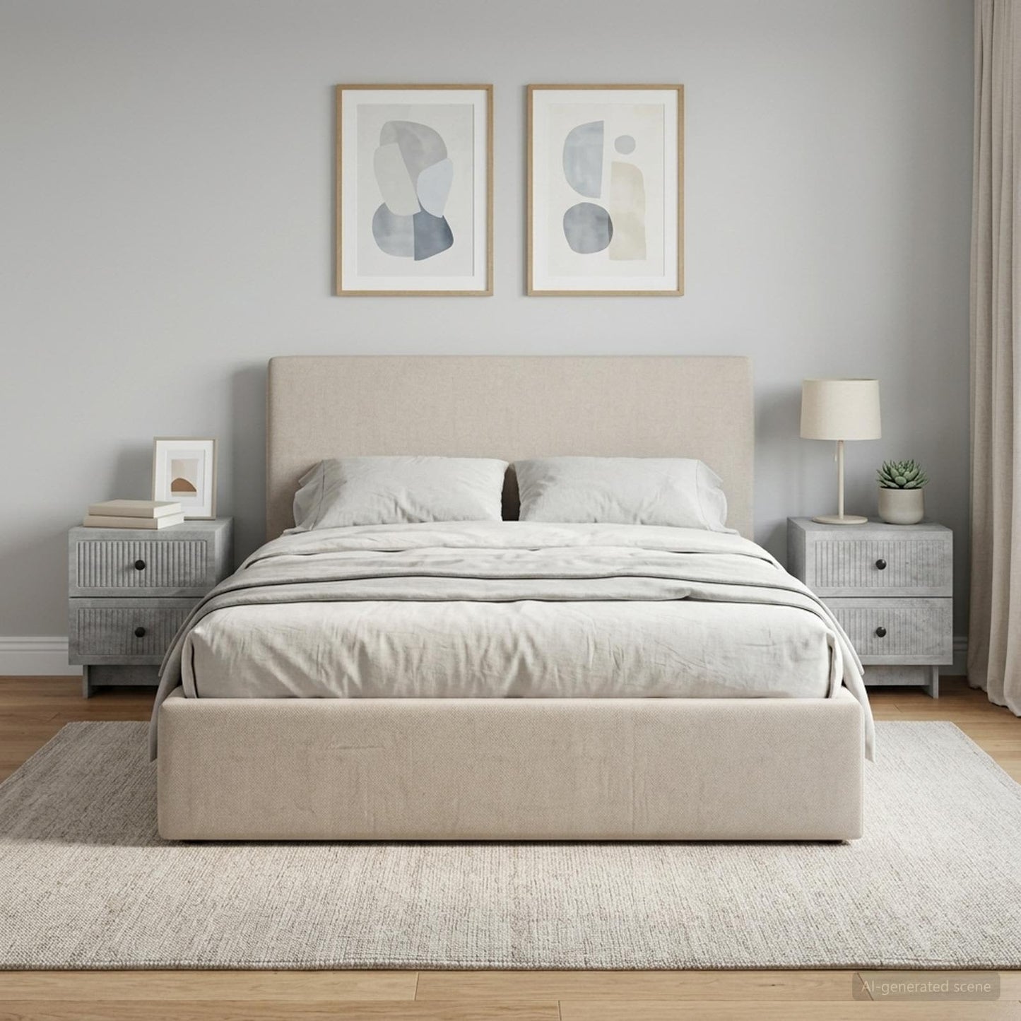 vidaXL Κομοδίνο 2 τμχ. Γκρι Σκυροδέματος 43 x 34,5 x 47,5 εκ