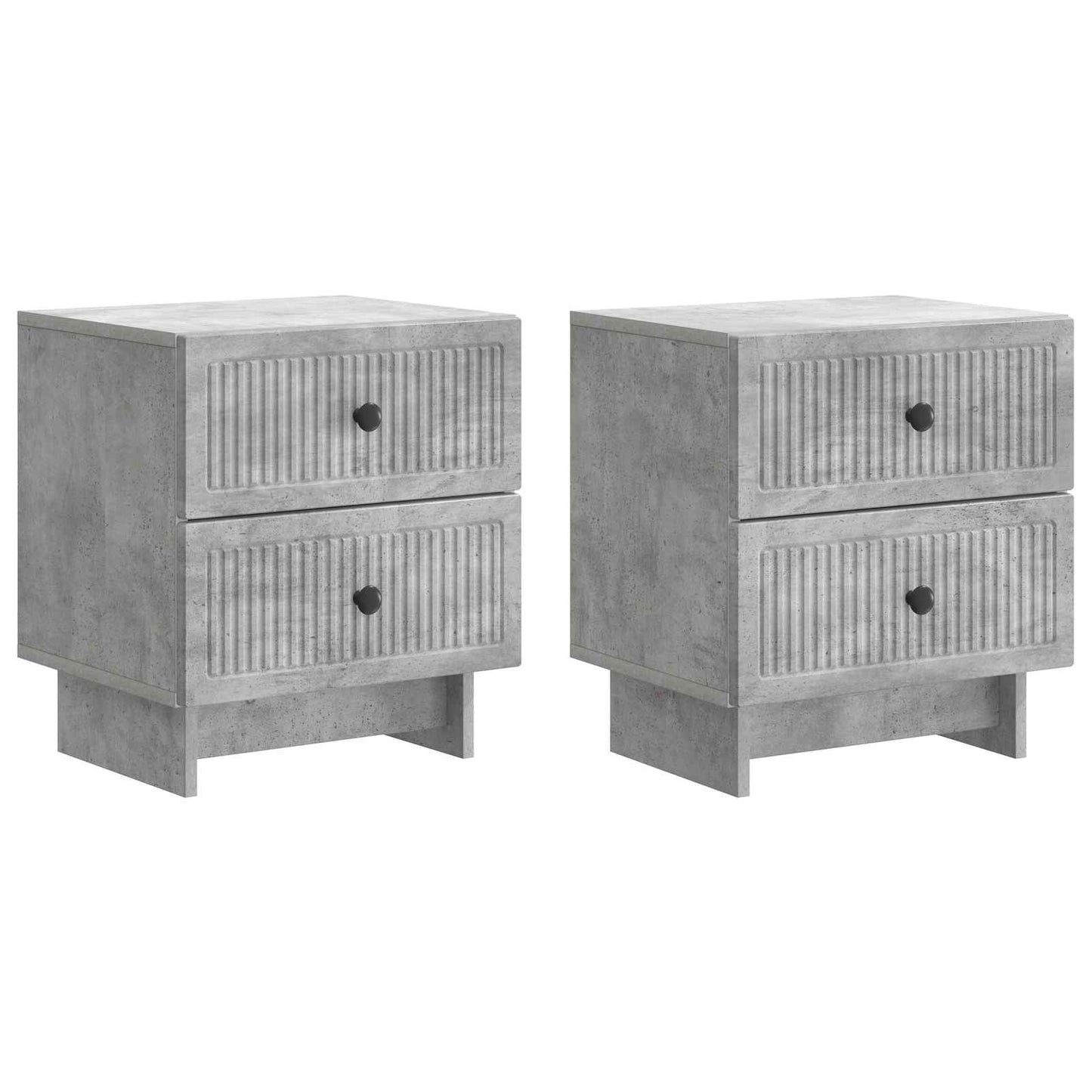 vidaXL Κομοδίνο 2 τμχ. Γκρι Σκυροδέματος 43 x 34,5 x 47,5 εκ