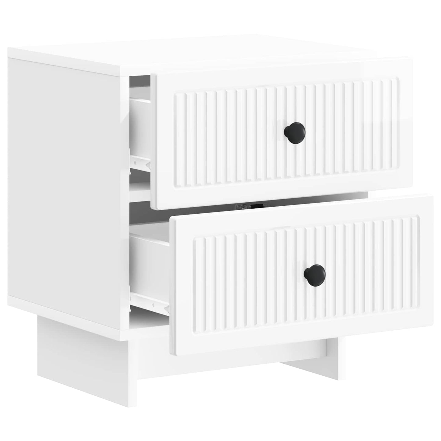 vidaXL Κομοδίνο με συρτάρι Γυαλιστερό Λευκό 43 x 34,5 x 47,5 εκ