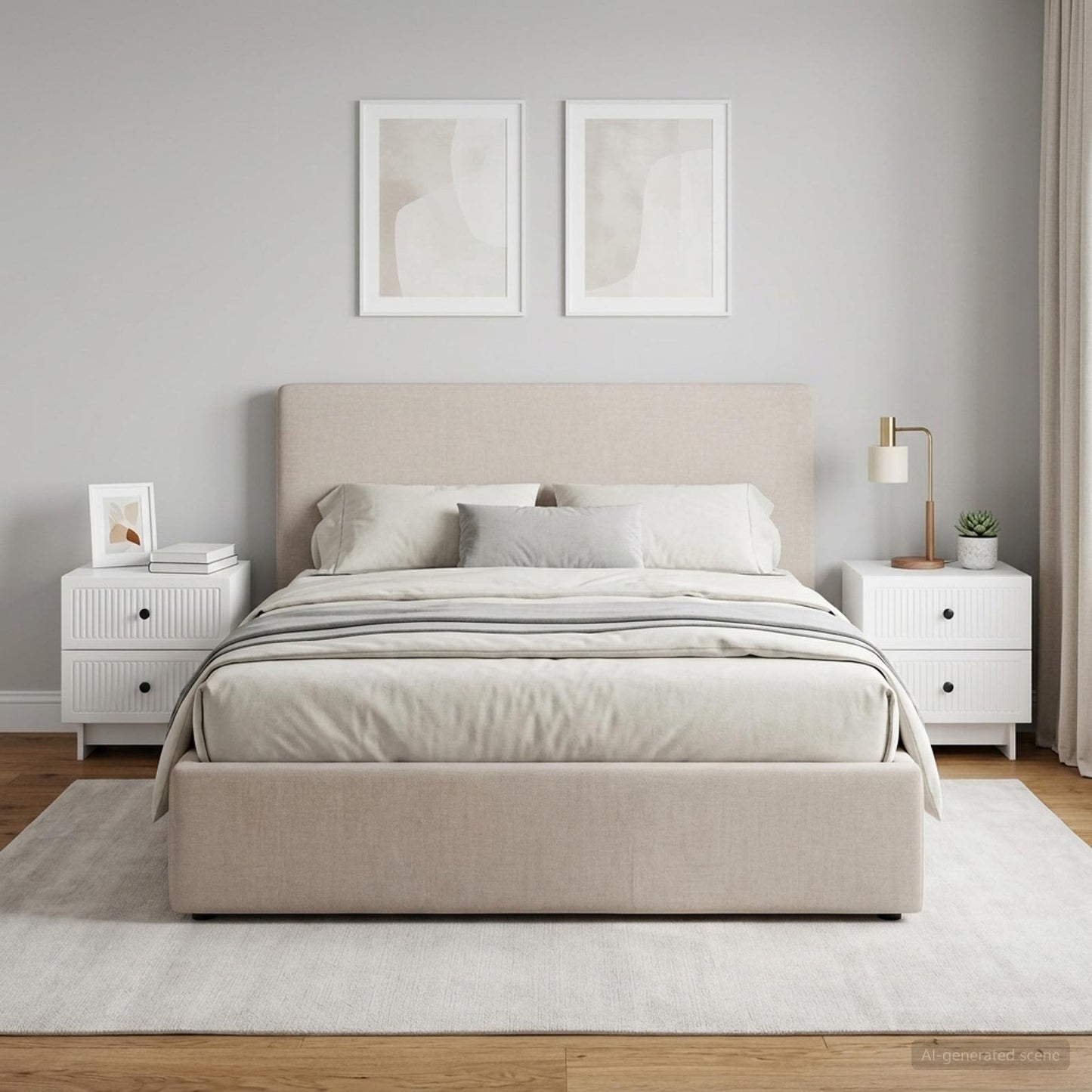 vidaXL Κομοδίνο 2 τμχ. Γυαλιστερό Λευκό 43 x 34,5 x 47,5 εκ