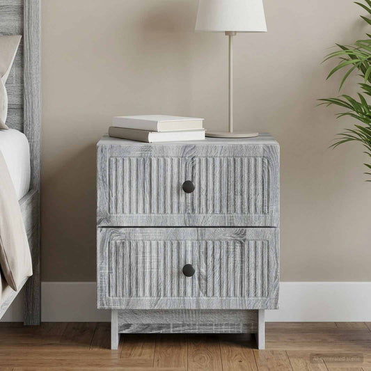 vidaXL Κομοδίνο Γκρι Sonoma 43 x 34,5 x 47,5 εκ Επεξεργασμένο Ξύλο