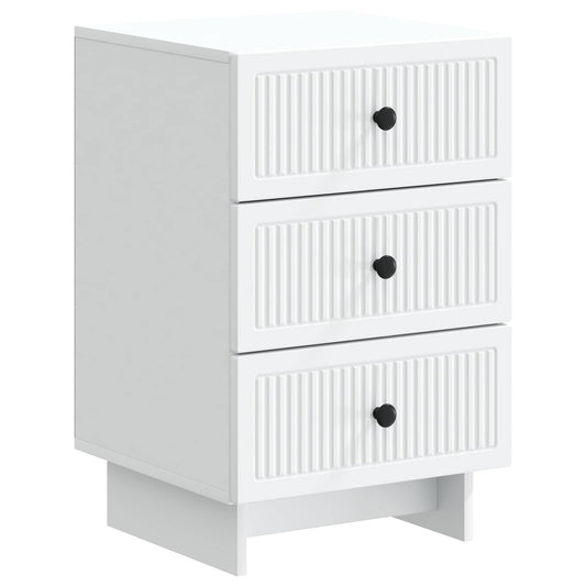 vidaXL Κομοδίνο με συρτάρι Λευκό 43 x 41 x 66,5 εκ. Επεξεργασμένο Ξύλο