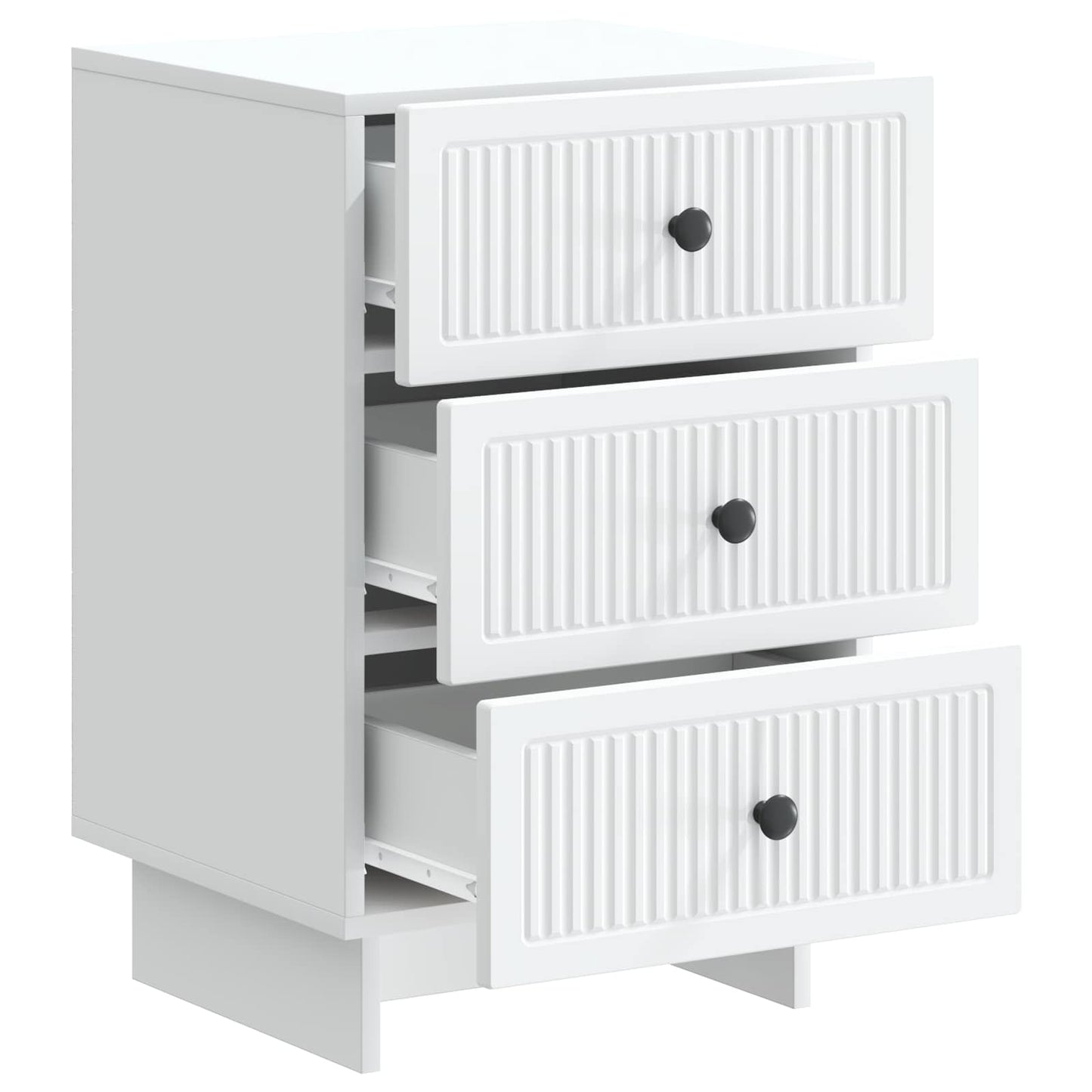 vidaXL Κομοδίνο με συρτάρι Λευκό 43 x 41 x 66,5 εκ. Επεξεργασμένο Ξύλο