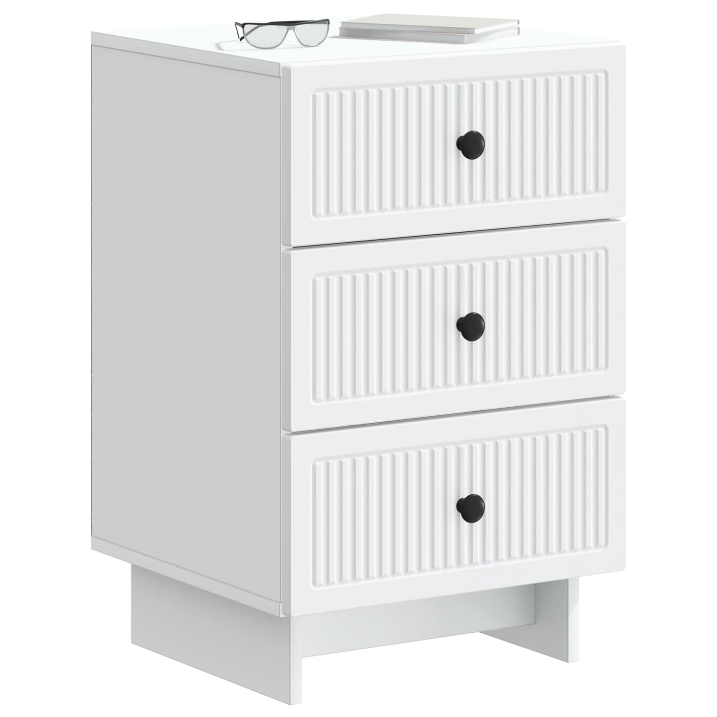 vidaXL Κομοδίνο με συρτάρι Λευκό 43 x 41 x 66,5 εκ. Επεξεργασμένο Ξύλο