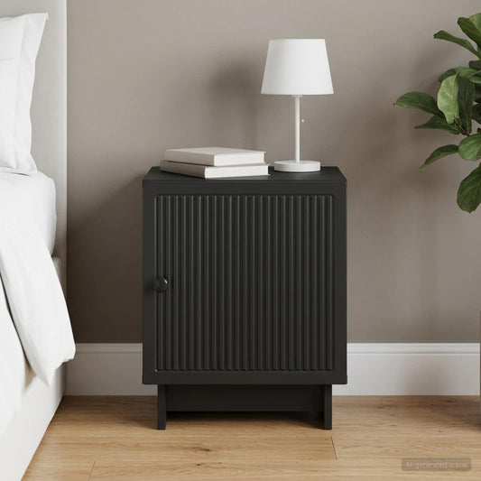 vidaXL Κομοδίνο Μαύρο 43 x 34,5 x 50 εκ Επεξεργασμένο Ξύλο
