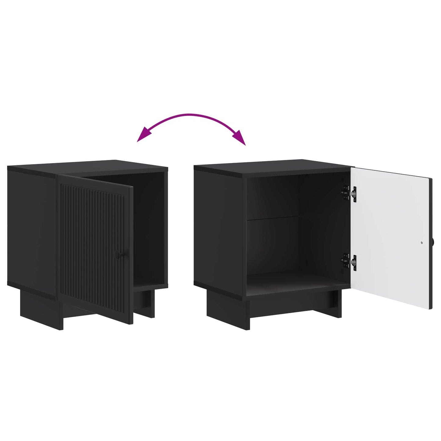 vidaXL Κομοδίνο Μαύρο 43 x 34,5 x 50 εκ Επεξεργασμένο Ξύλο