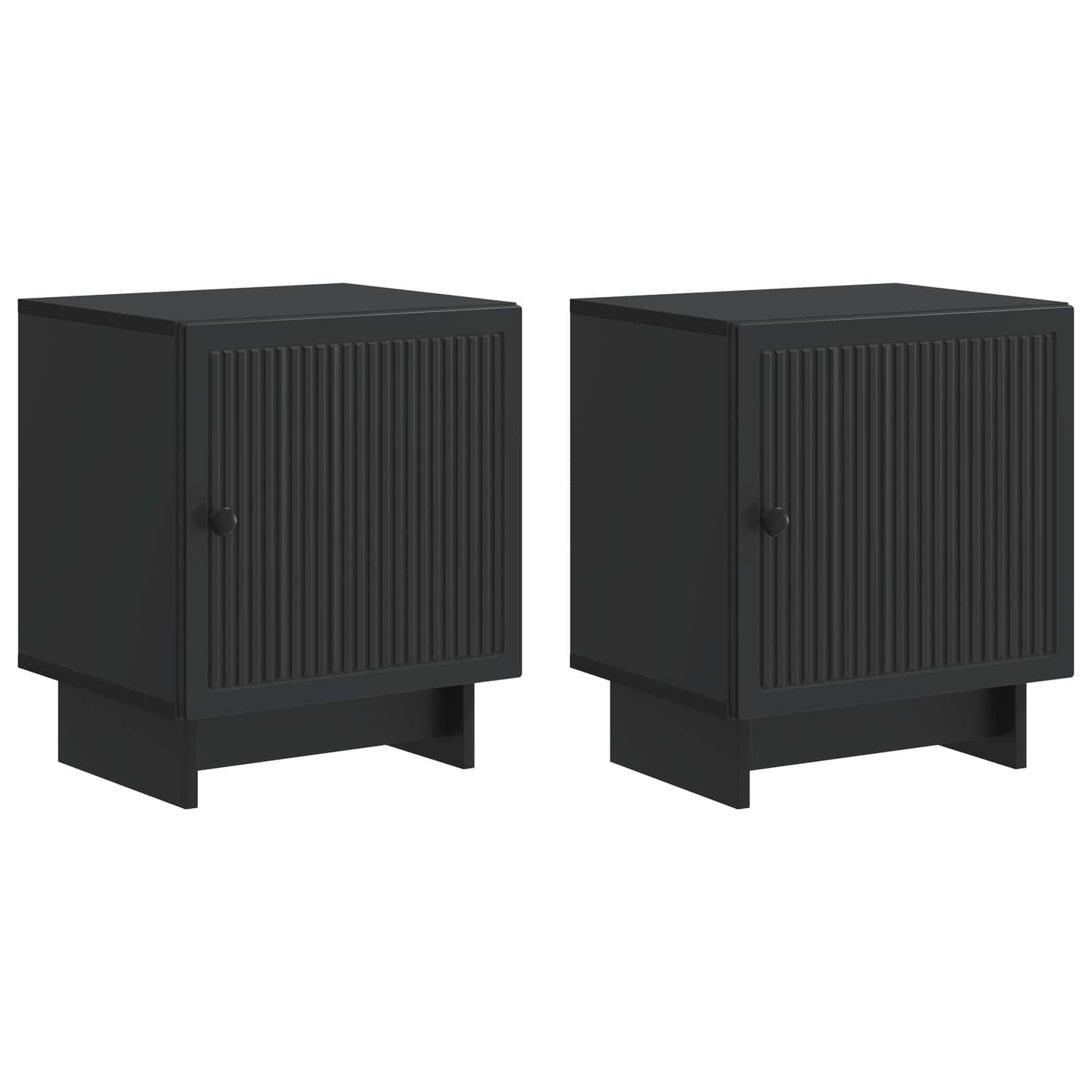 vidaXL Κομοδίνο 2 τμχ. Μαύρο 43 x 34,5 x 50 εκ Επεξεργασμένο Ξύλο