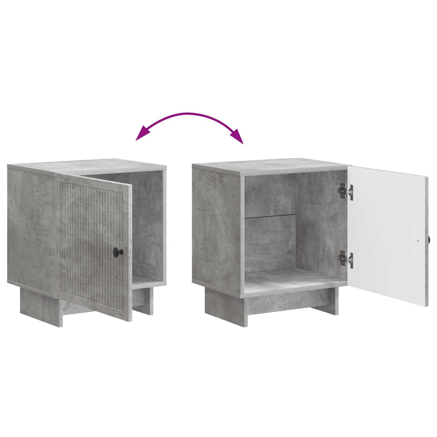 vidaXL Κομοδίνο Γκρι Σκυροδέματος 43 x 34,5 x 50 εκ Επεξεργασμένο Ξύλο