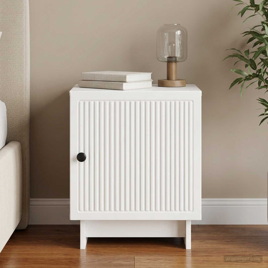 vidaXL Κομοδίνο Γυαλιστερό Λευκό 43 x 34,5 x 50 εκ Επεξεργασμένο Ξύλο