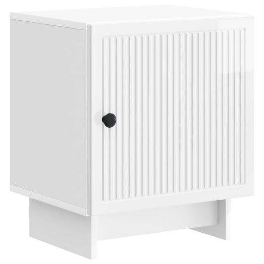 vidaXL Κομοδίνο Γυαλιστερό Λευκό 43 x 34,5 x 50 εκ Επεξεργασμένο Ξύλο
