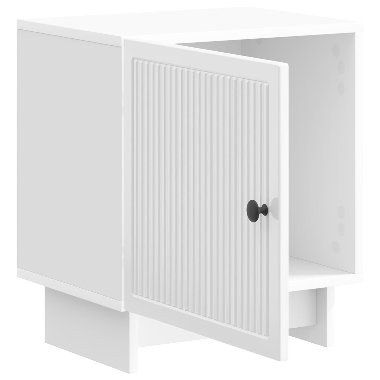 vidaXL Κομοδίνο Γυαλιστερό Λευκό 43 x 34,5 x 50 εκ Επεξεργασμένο Ξύλο