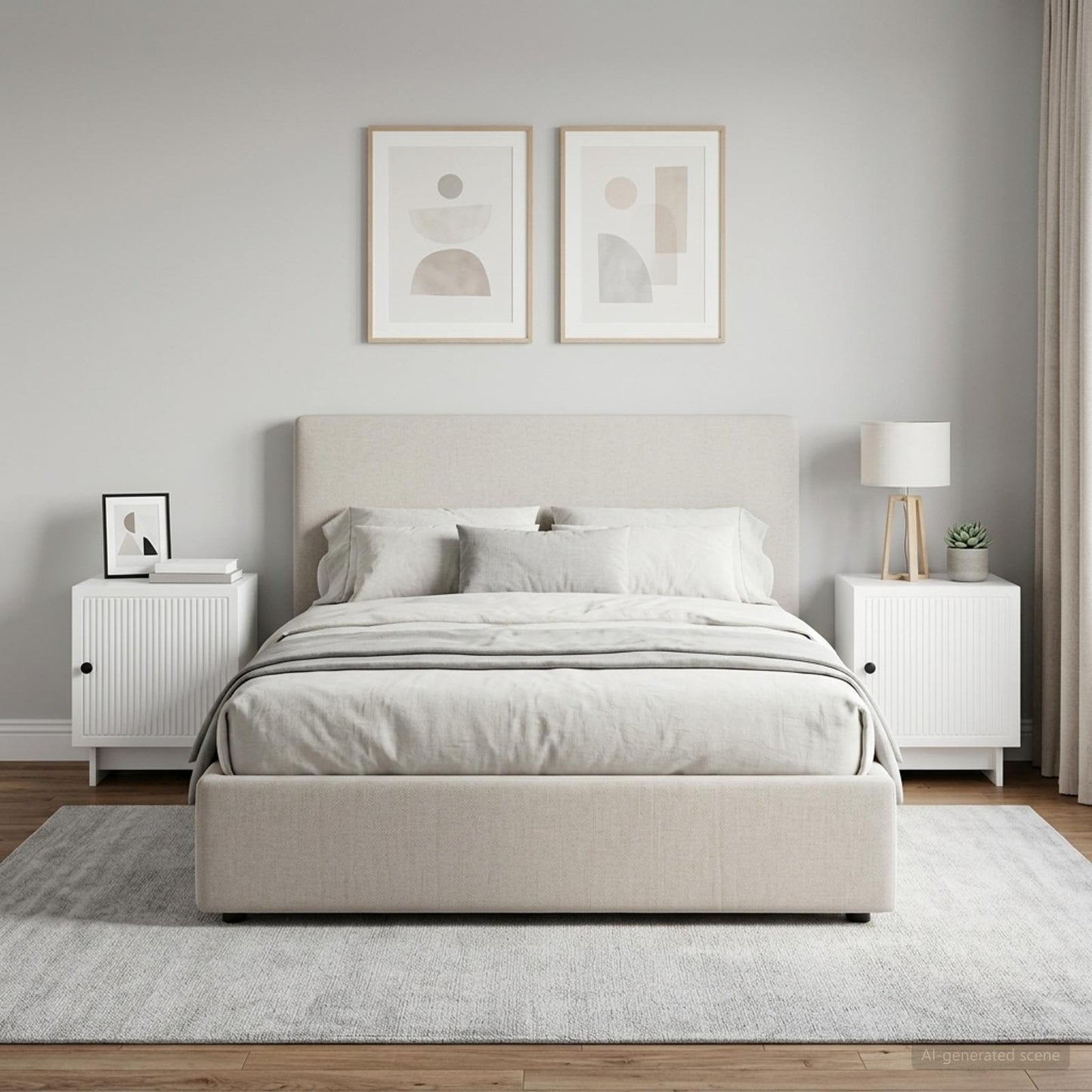 vidaXL Κομοδίνο 2 τμχ. Γυαλιστερό Λευκό 43 x 34,5 x 50 εκ