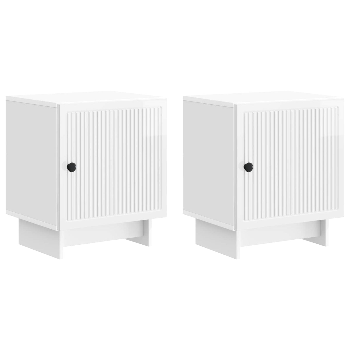vidaXL Κομοδίνο 2 τμχ. Γυαλιστερό Λευκό 43 x 34,5 x 50 εκ