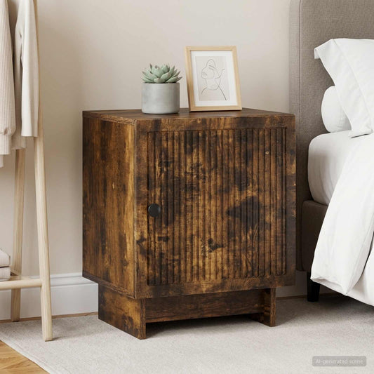 vidaXL Κομοδίνο 2 τμχ. Καπνισμένο Ξύλο Δρυός 43 x 34,5 x 50 εκ