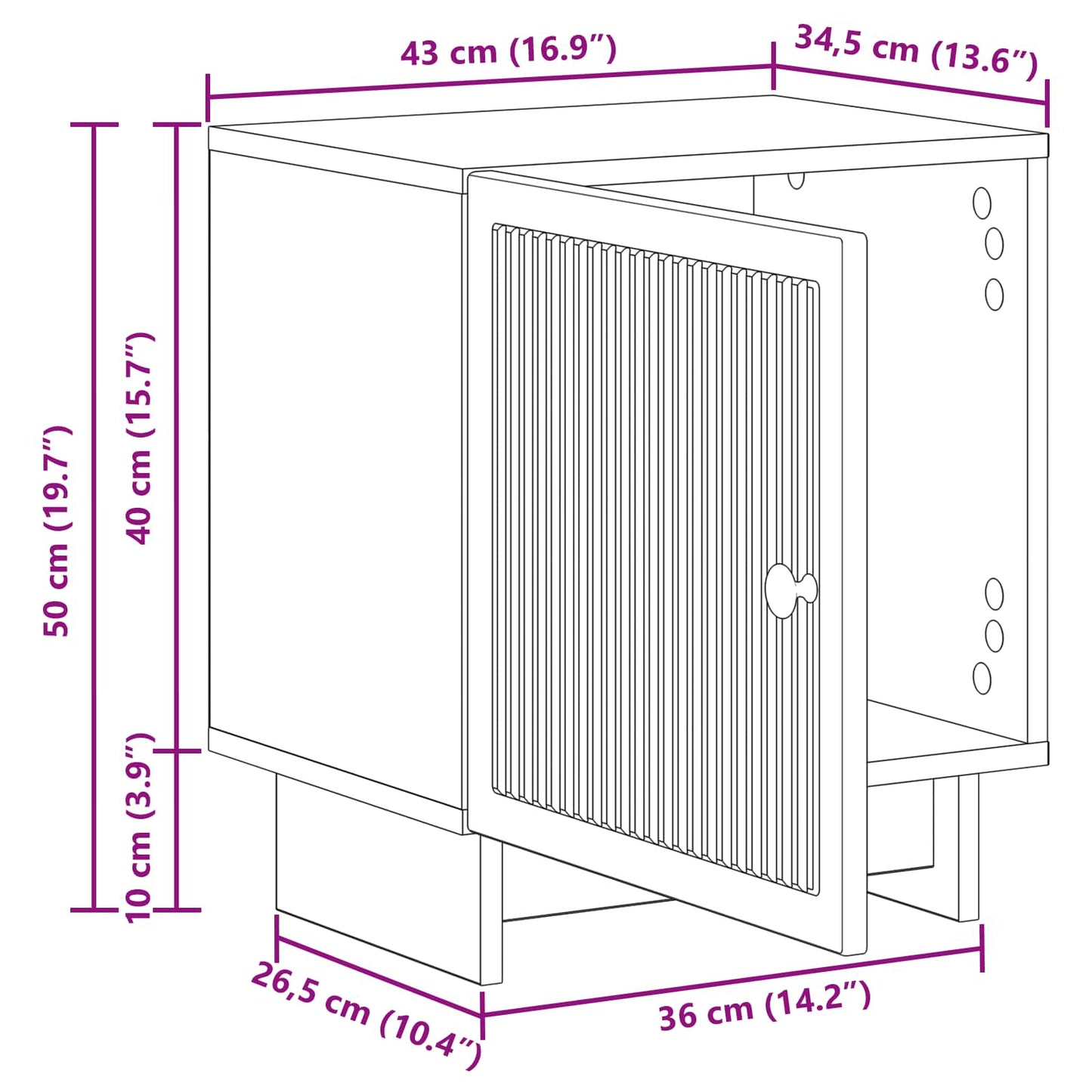 vidaXL Κομοδίνο Γκρι Sonoma 43 x 34,5 x 50 εκ Επεξεργασμένο Ξύλο