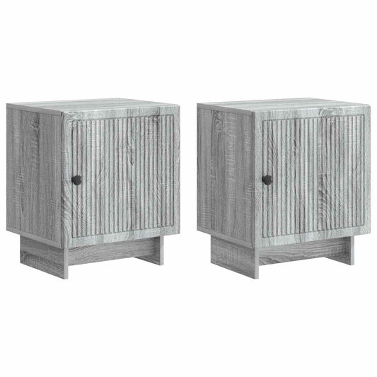 vidaXL Κομοδίνο 2 τμχ. Γκρι Sonoma 43 x 34,5 x 50 εκ