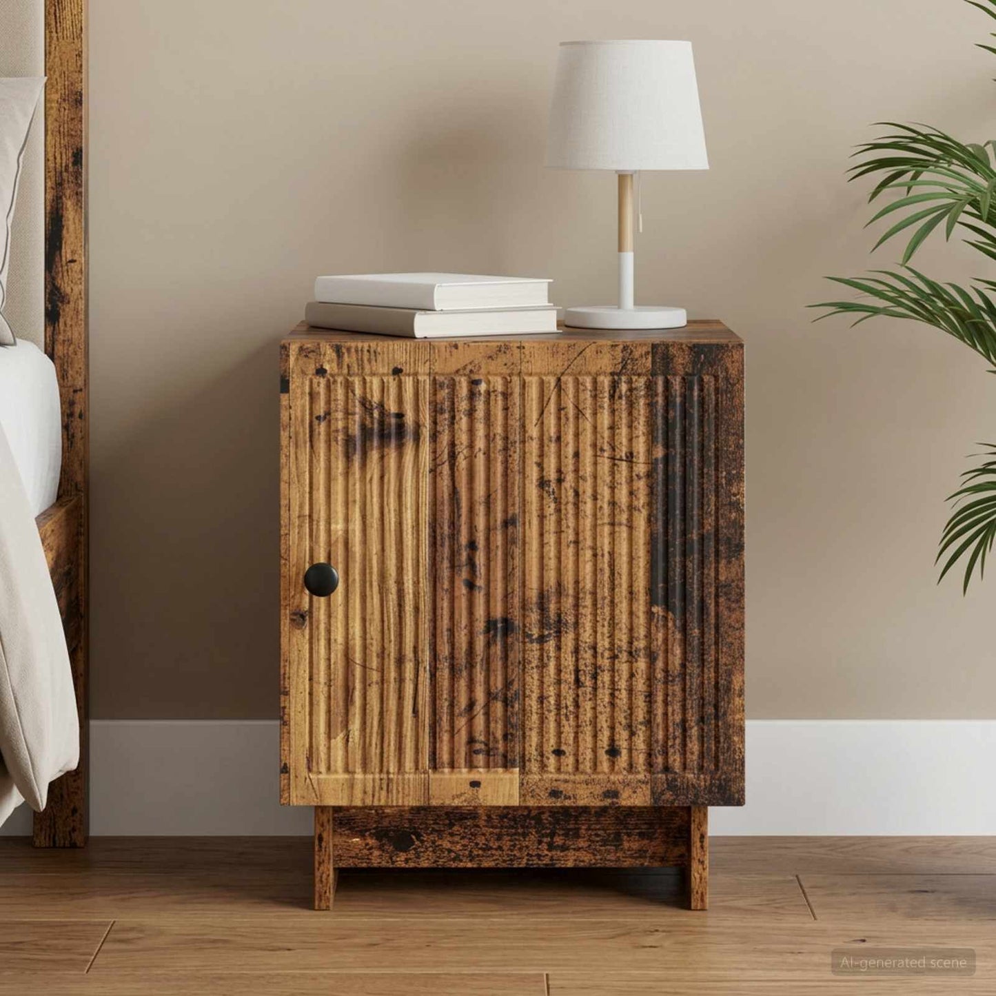 vidaXL Κομοδίνο Παλαιωμένο ξύλο 43 x 34,5 x 50 εκ Επεξεργασμένο Ξύλο