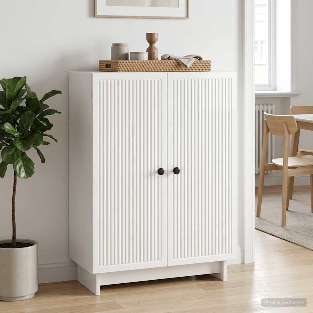 vidaXL Πλαϊνό γραφείο Γυαλιστερό Λευκό 66 x 34,5 x 90 εκ