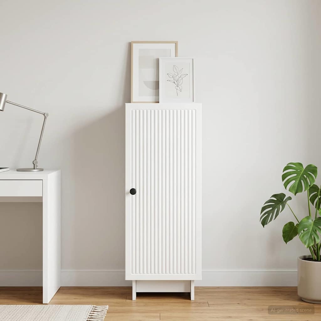 vidaXL Πλαϊνό γραφείο Γυαλιστερό Λευκό 33 x 34,5 x 90 εκ