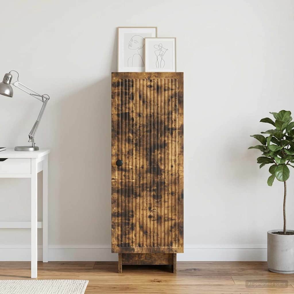 vidaXL Πλαϊνό γραφείο Καπνισμένο Ξύλο Δρυός 33 x 34,5 x 90 εκ