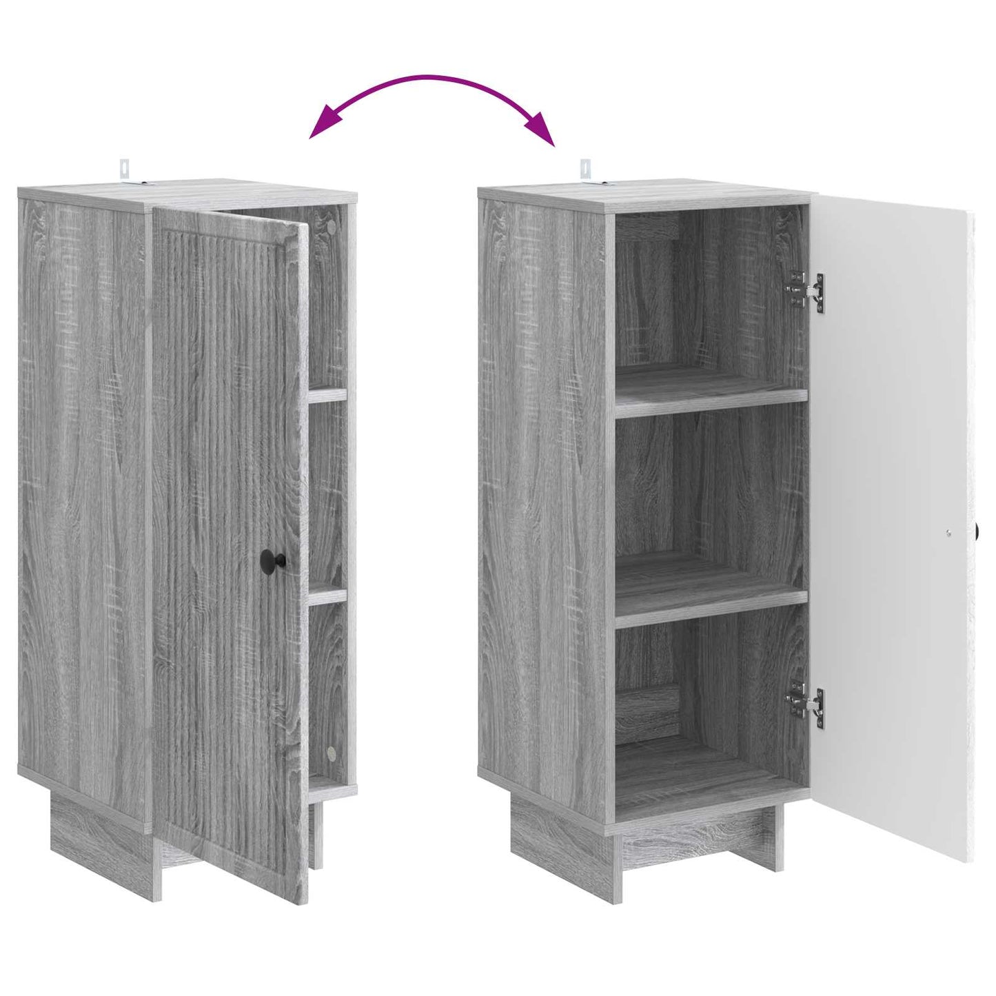 vidaXL Πλαϊνό γραφείο Γκρι Sonoma 33 x 34,5 x 90 εκ Επεξεργασμένο Ξύλο
