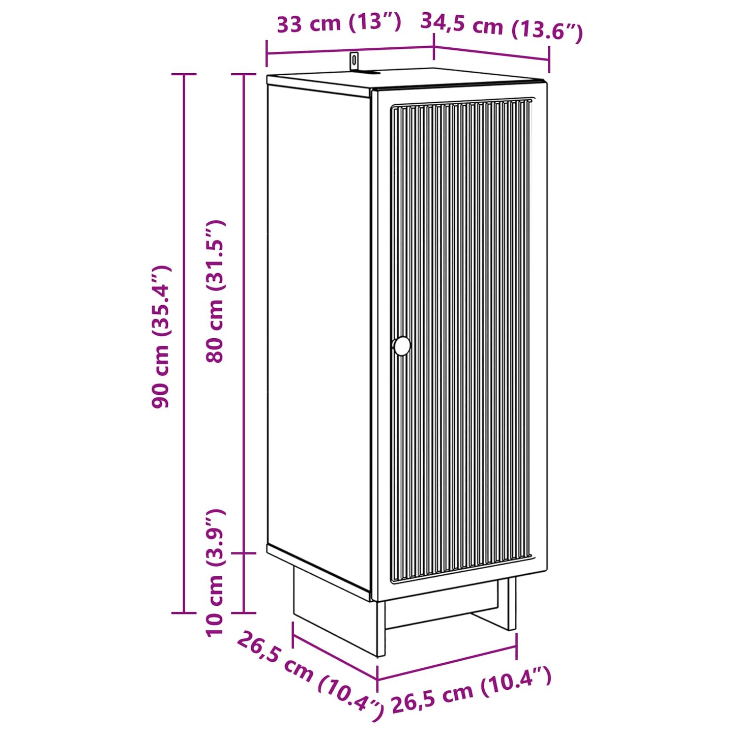 vidaXL Πλαϊνό γραφείο Artisan Δρυς 33 x 34,5 x 90 εκ