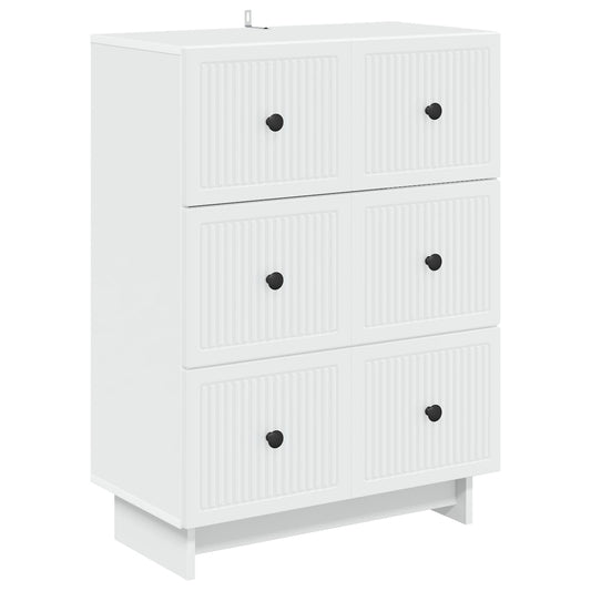 vidaXL Ντουλάπι με Συρτάρια Λευκό 66 x 34,5 x 90 εκ Επεξεργασμένο Ξύλο