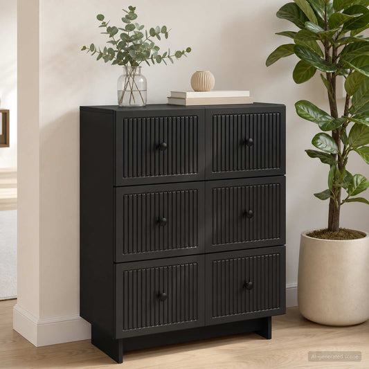 vidaXL Ντουλάπι με Συρτάρια 66 x 34,5 x 90 εκ Επεξεργασμένο Ξύλο Μαύρο
