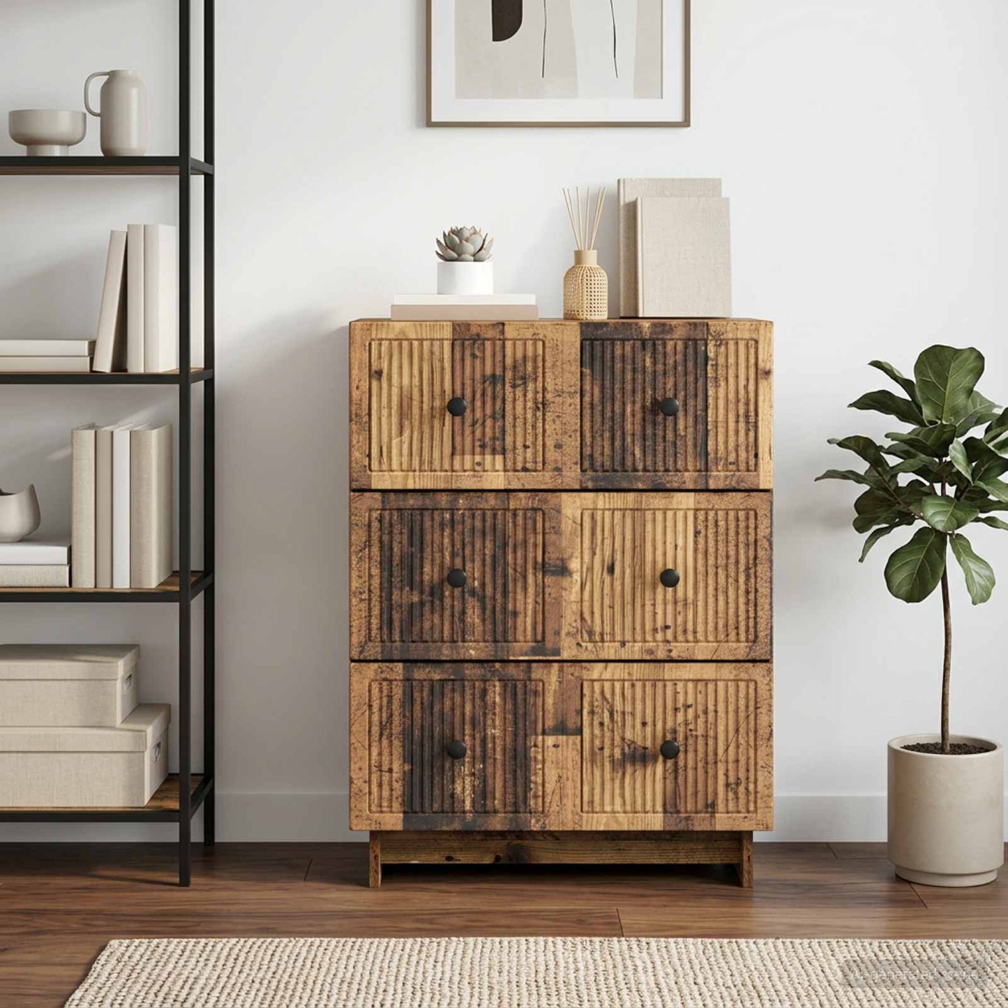 vidaXL Ντουλάπι με Συρτάρια 66 x 34,5 x 90 εκ Επεξεργασμένο Ξύλο