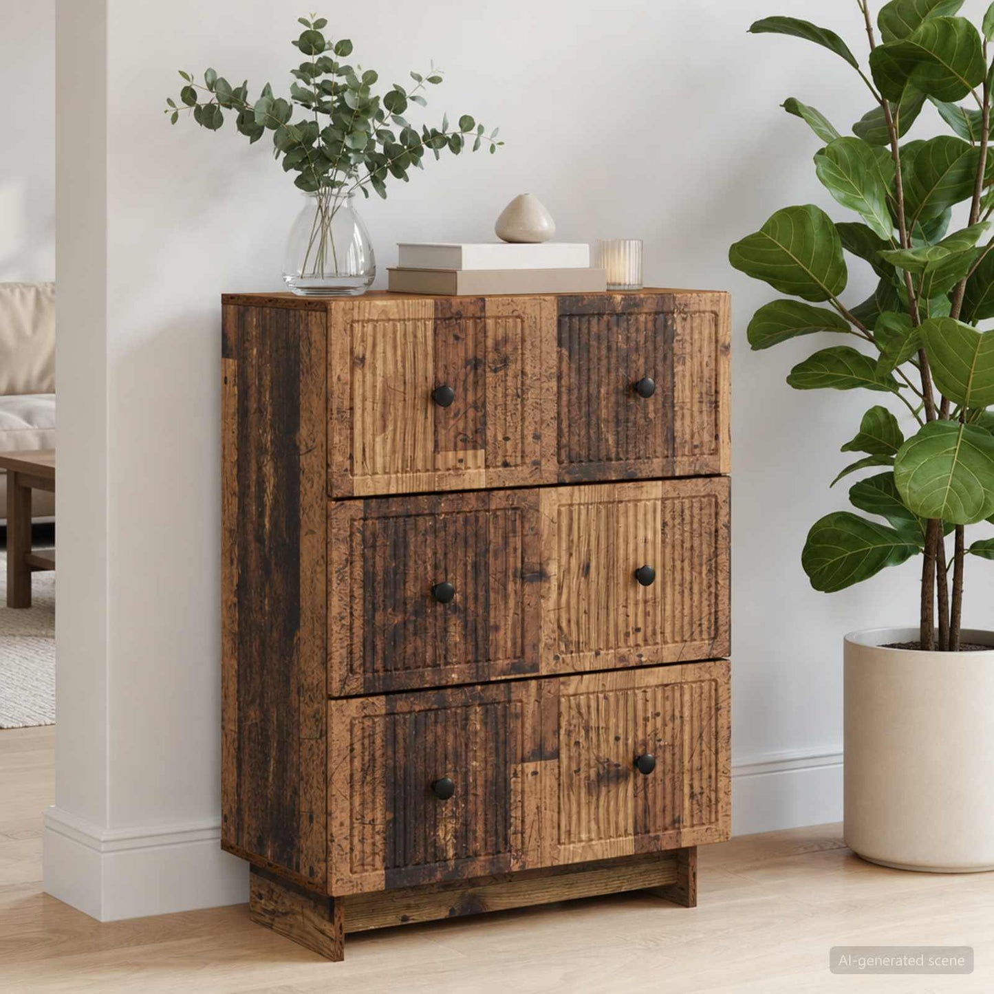 vidaXL Ντουλάπι με Συρτάρια 66 x 34,5 x 90 εκ Επεξεργασμένο Ξύλο