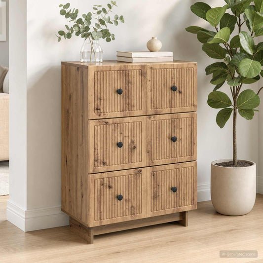 vidaXL Ντουλάπι με Συρτάρια 66 x 34,5 x 90 εκ Επεξεργασμένο Ξύλο