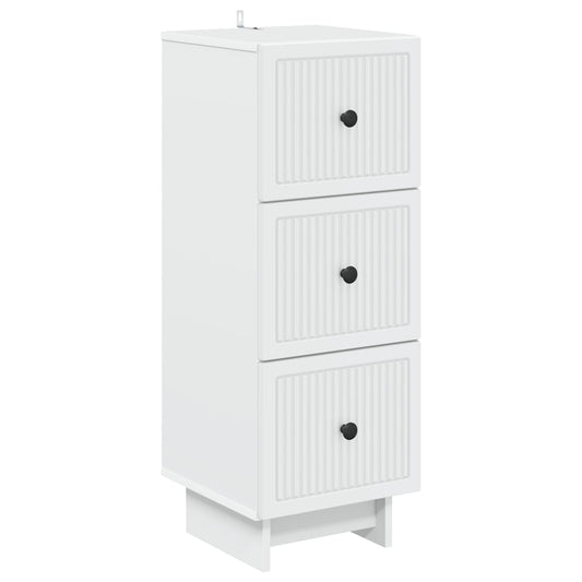 vidaXL Ντουλάπι με Συρτάρια Λευκό 33 x 34,5 x 90 εκ Επεξεργασμένο Ξύλο