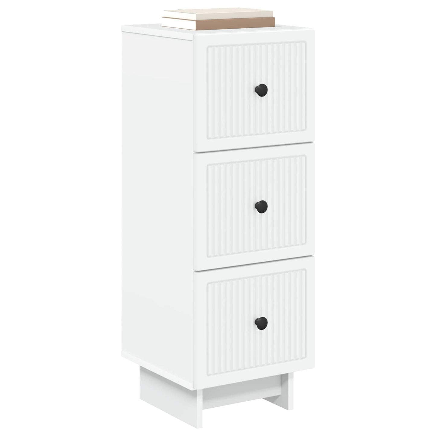 vidaXL Ντουλάπι με Συρτάρια Λευκό 33 x 34,5 x 90 εκ Επεξεργασμένο Ξύλο